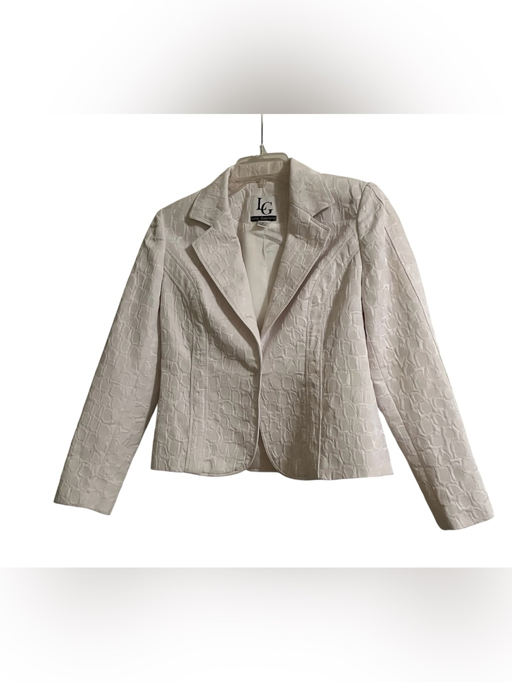 Lena Gabrielle Off-White Textured Embossed Blazer